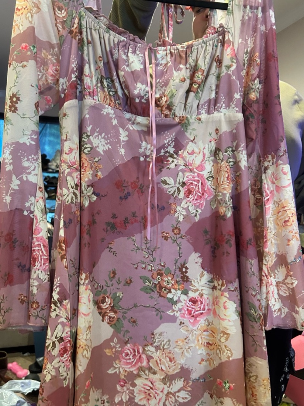 Floral Maxi Dress in Dusty Rose